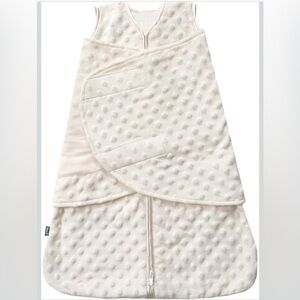 Halo Sleep Sack Swaddle Cream Textured Velboa Plush Dots